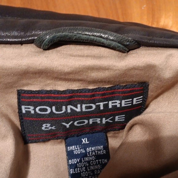 Roundtree & Yorke Black Leather Bomber Jacket Size XL - Picture 12 of 12